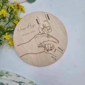 Plaque support bracelet de naissance 2 enfants