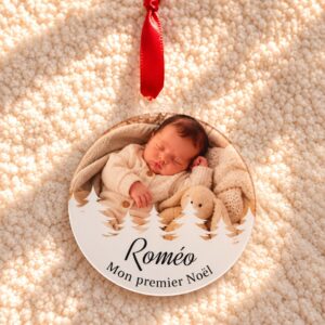 Boule de Noël Personnalisée avec Photo de Bébé